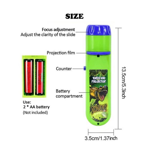 Dinosaurs Flashlight Bedtime Projector Light Educational Toys For kids set of 1 - Picture 8 of 10